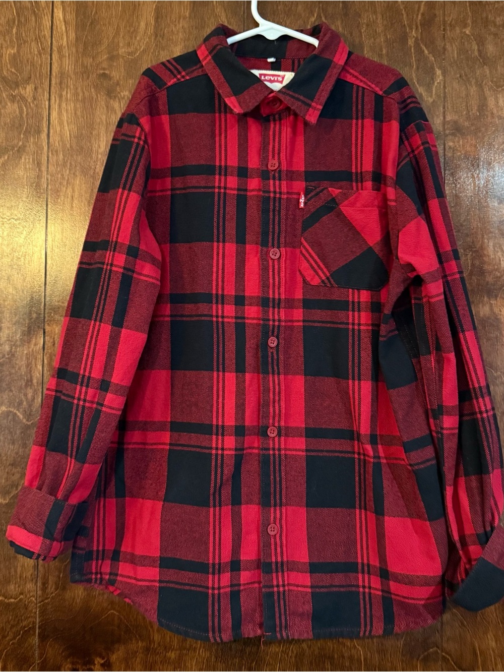 Levi’s Boys Classic Buffalo Plaid Flannel Shirt Size 14/16